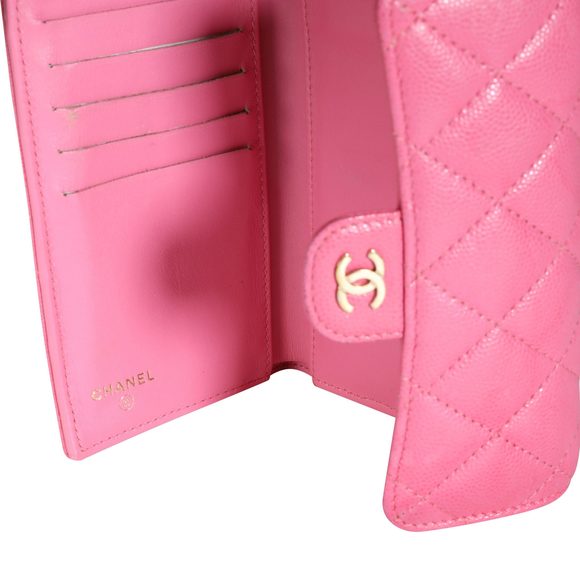 Chanel Pink Quilted Caviar Medium Flap Wallet - Picture 8 of 8